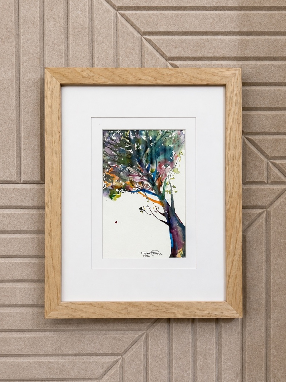 ORIGINAL Watercolor “Color of Growth” Natural Frame - as pictured